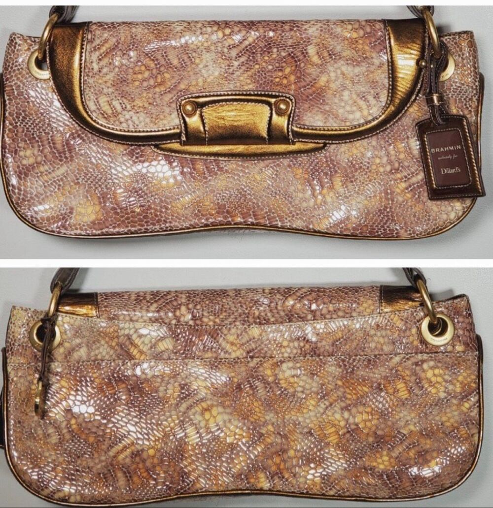Vintage brahmin vittoria Satchel /crossbody handbag almond melbourne htf rare